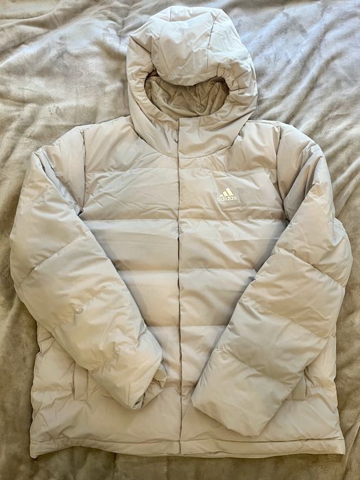 Бежевий Пуховик адідас,  Adidas У Всіх Розмірах! Helionic Hooded Down