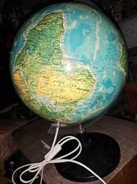 Globus prl duży podświetlany globus dekor unikat vintage retro