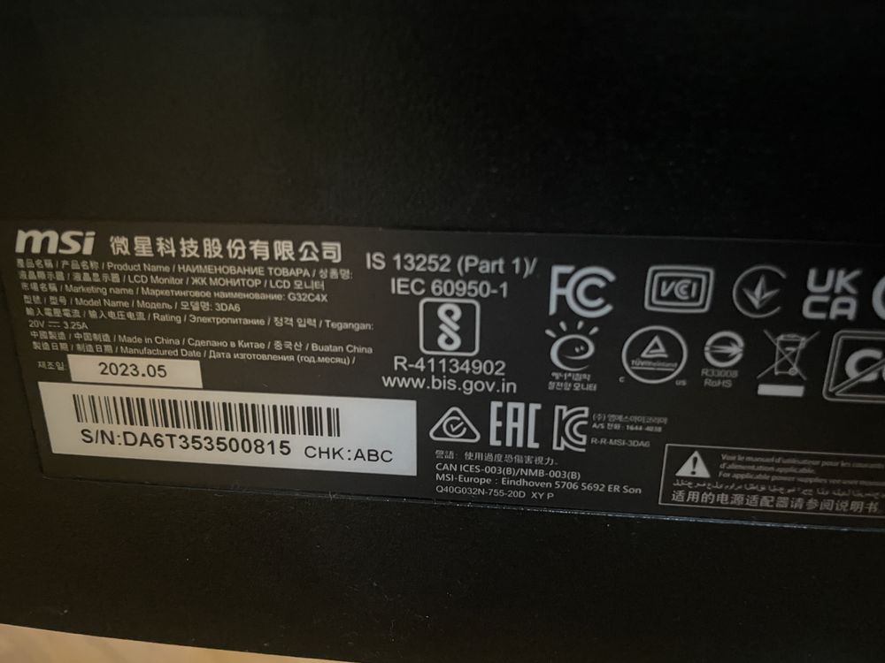 Монітор ігровий msi g32c4x