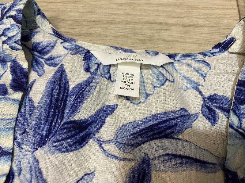 Льняной костюм (юбка и топ), H&M, р.XS-M