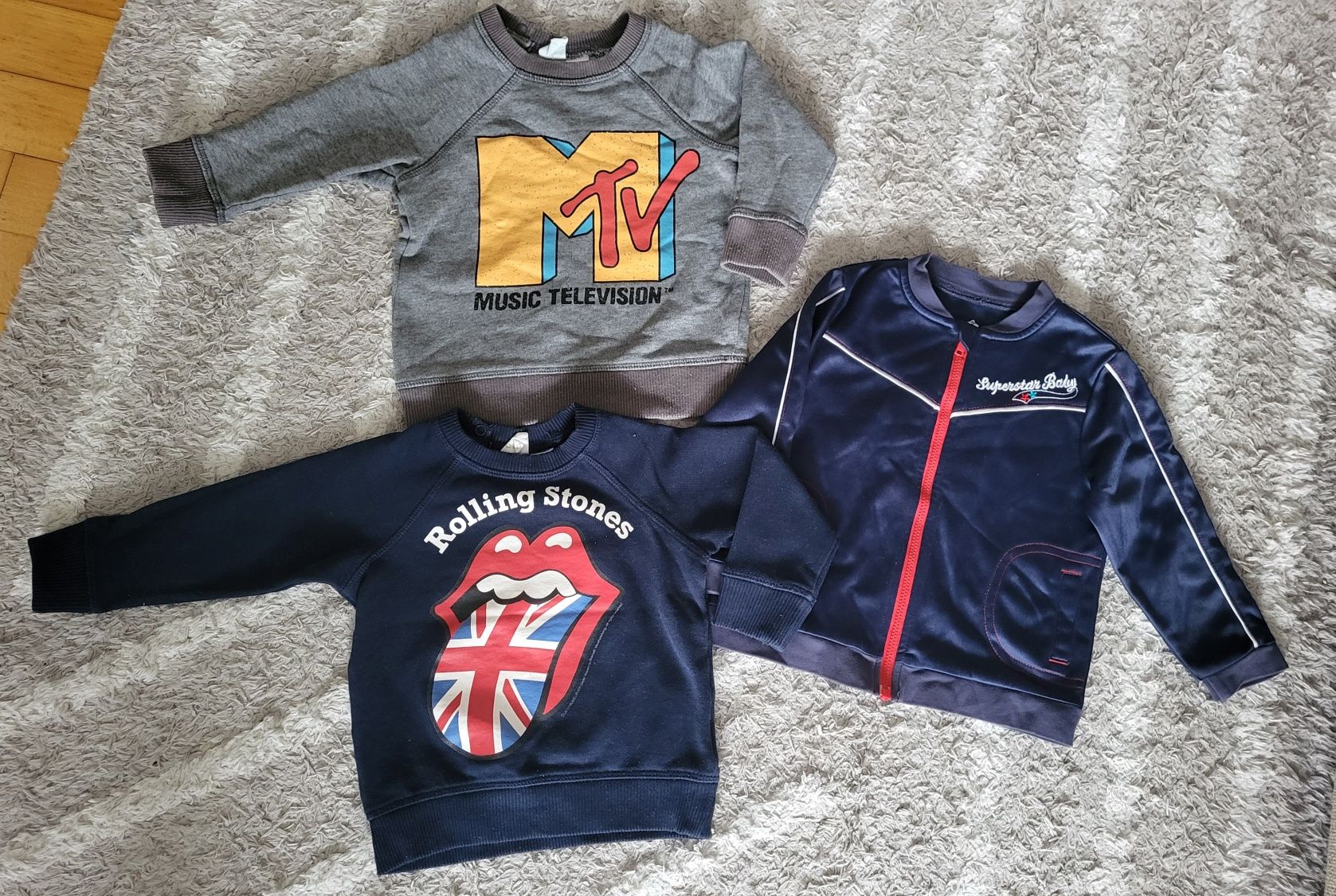 80 Zestaw paczka dla chłopca dres H&M rebel rolling stones dziewczynki