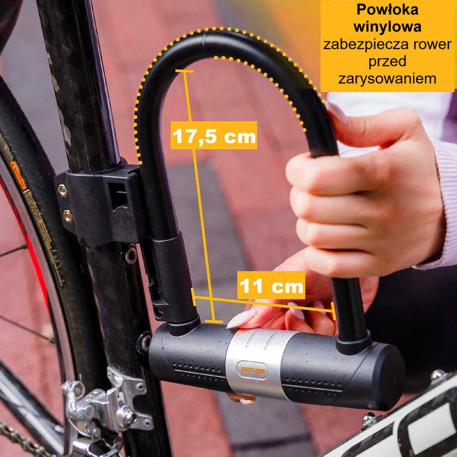Zabezpieczenie rowerowe U-lock SIGTUNA 16mm zapięcie blokada linka