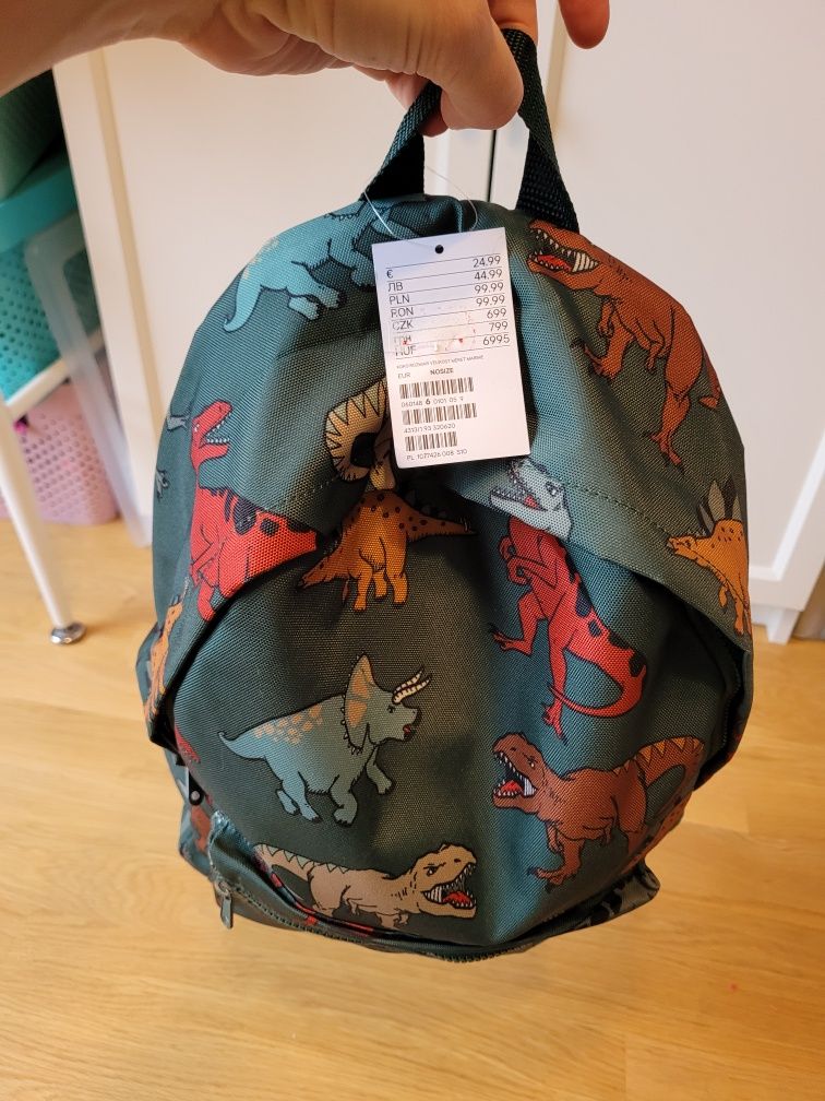 Plecak h&m nowy z metką dla chłopca dinozaury