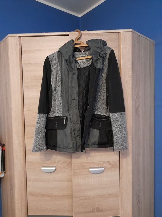 Kurtka zimowa C&A,szaro-czarna