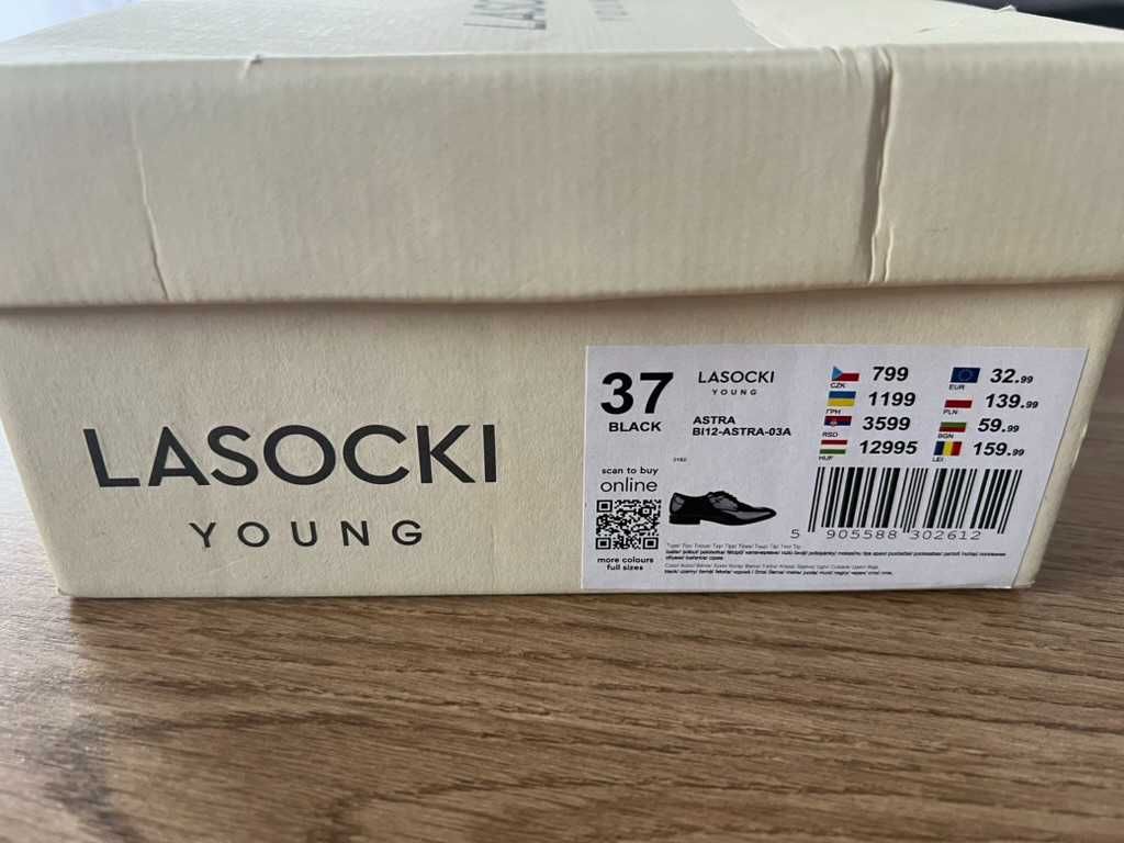 Męskie lakierowane czarne buty rozmiar 37