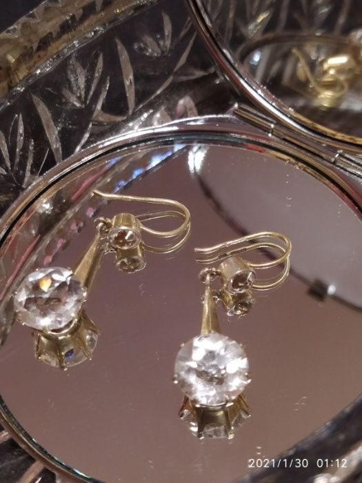 Серьги серебро СССР 875 ,916 , 925  проба