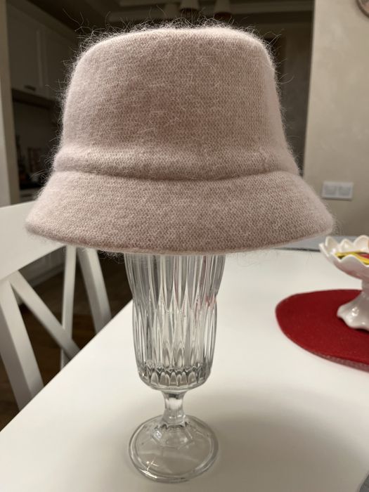 Шляпка-панама з бафом ангора нові р.58/59