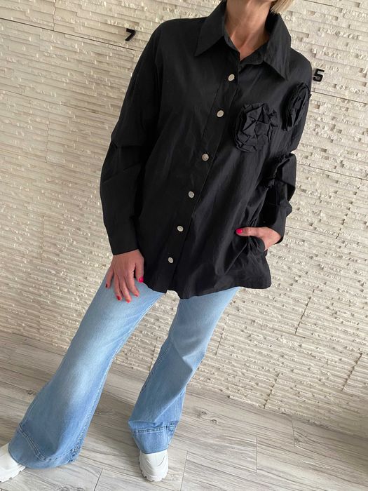 Valentino  nowa koszula z różą kwiaty ala 3D Cudo M-L