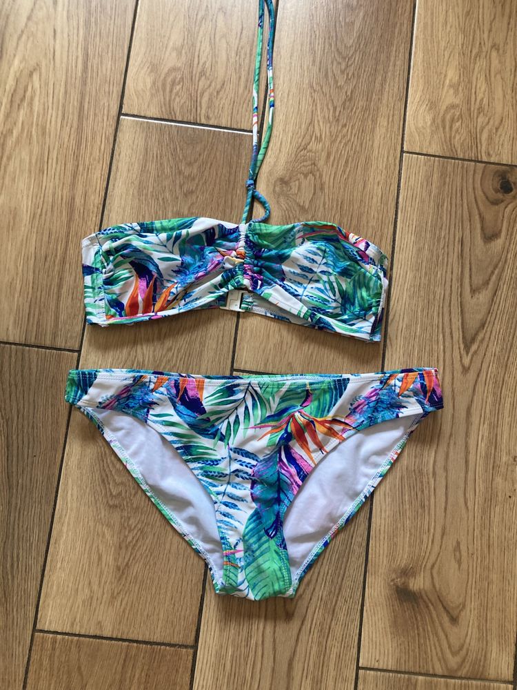 Kostium bikini 42 dunnes kwiaty zara