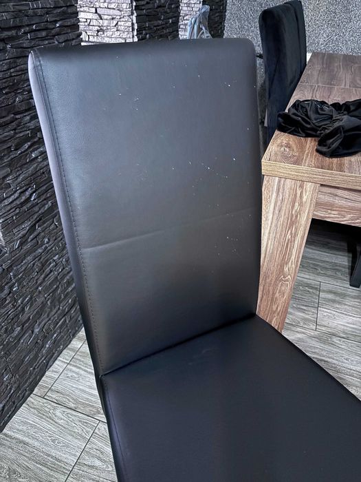 Komplet 6 krzeseł czarna ekoskóra (do obicia)