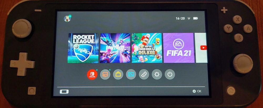 Nintendo Switch Lite+Cartão SD 256Gb+3 Jogos+Bolsa