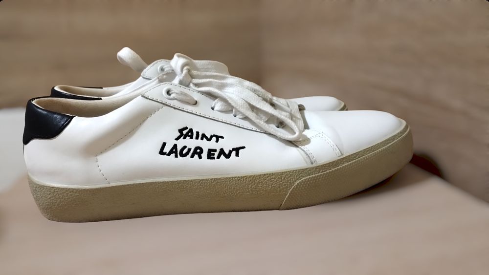 Оригинальные кожаные сникеры  Saint Laurent
