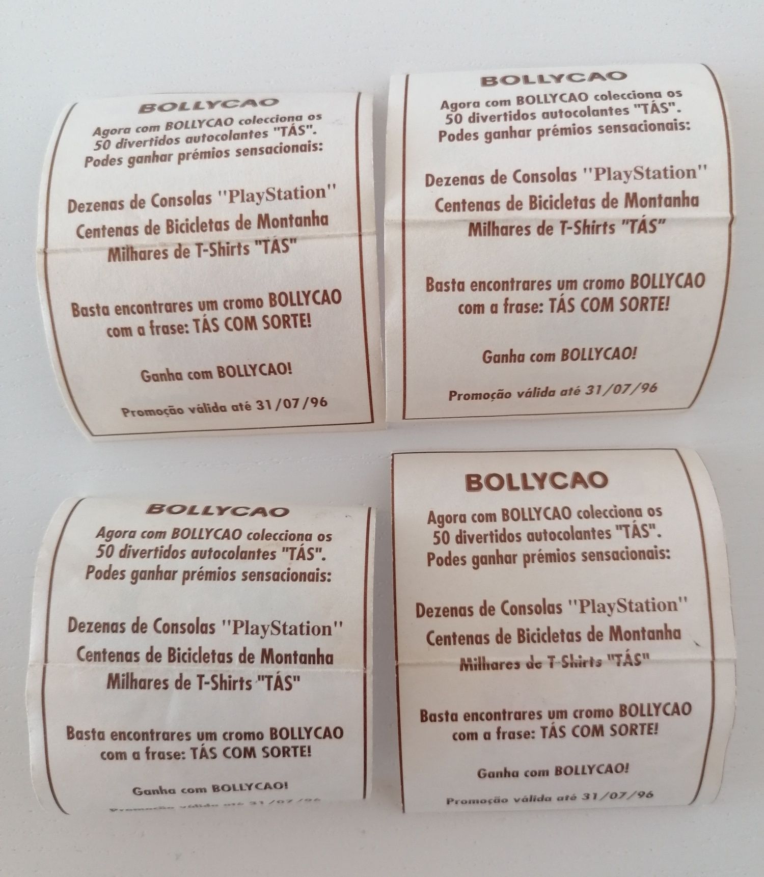 Autocolantes TÁS da Bollycao 1996