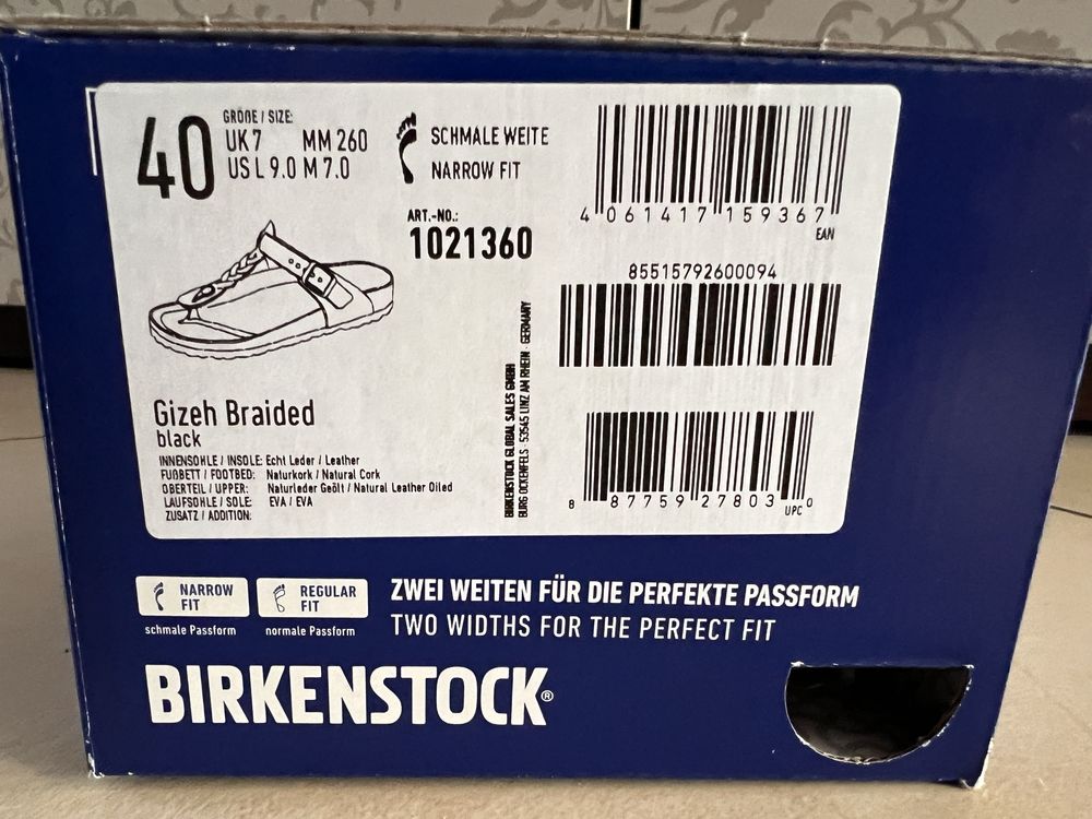 Birkenstock japonki Gizeh rozmiar 40 skóra