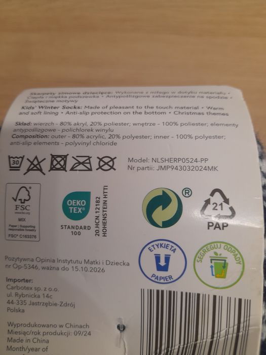 Nowy 2pak zimowe skarpetki świąteczne r.28-30