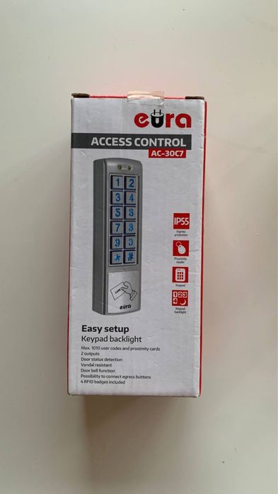 Kontroler dostępu Eura AC-30C7 – zestaw z kartami RFID