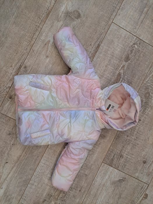 Kurtka zimowa dziewczęca - pastelowe kolory - rozm 86