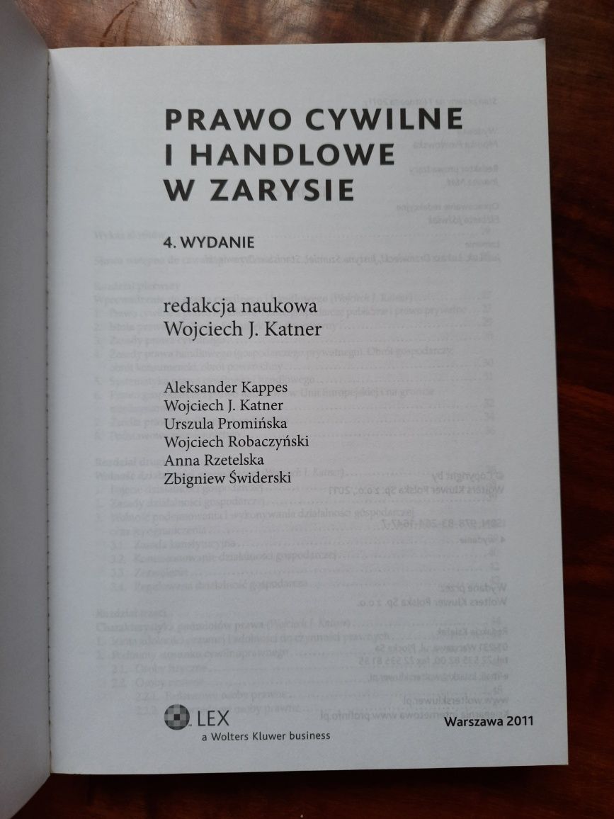 Prawo cywilne i handlowe w zarysie W.J.Katner