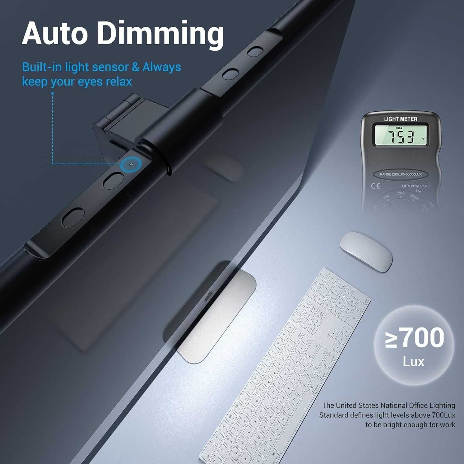 Novo Professional 40cm, 78 LEDs, USB monitor lamp with Touch Control