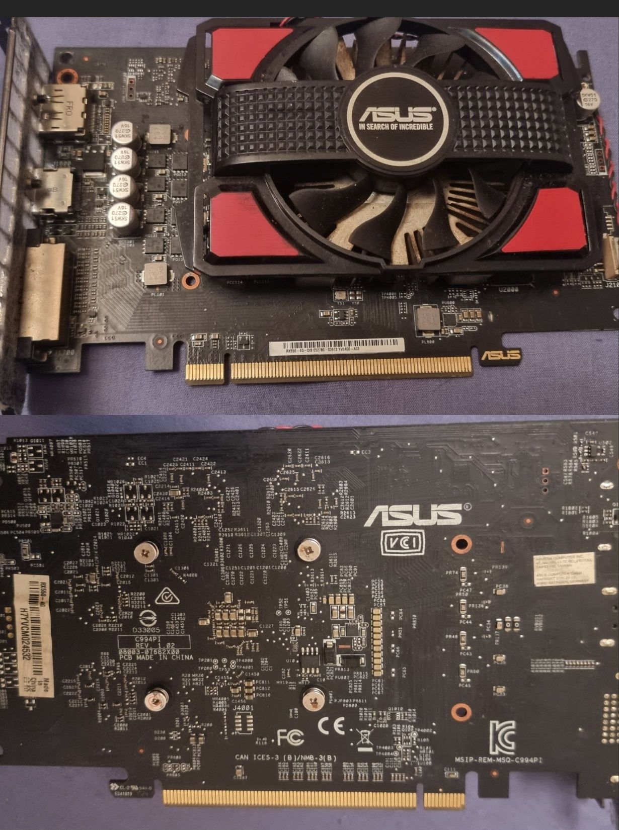 Видеокарта Radeon Asus RX 550 4Gb