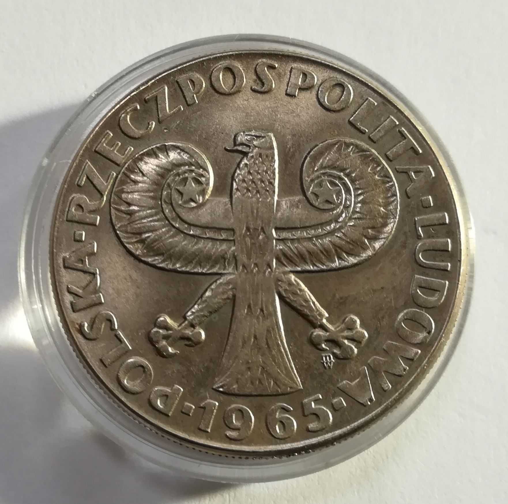 Moneta 10 zł, 1965r. VII wieków Warszawy z ciekawym destruktem,