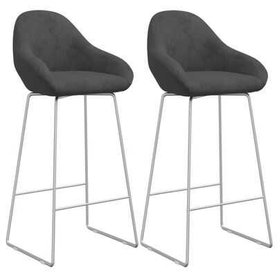 Stołki barowe, 2 szt., ciemnoszare, obite aksamitem vidaXL