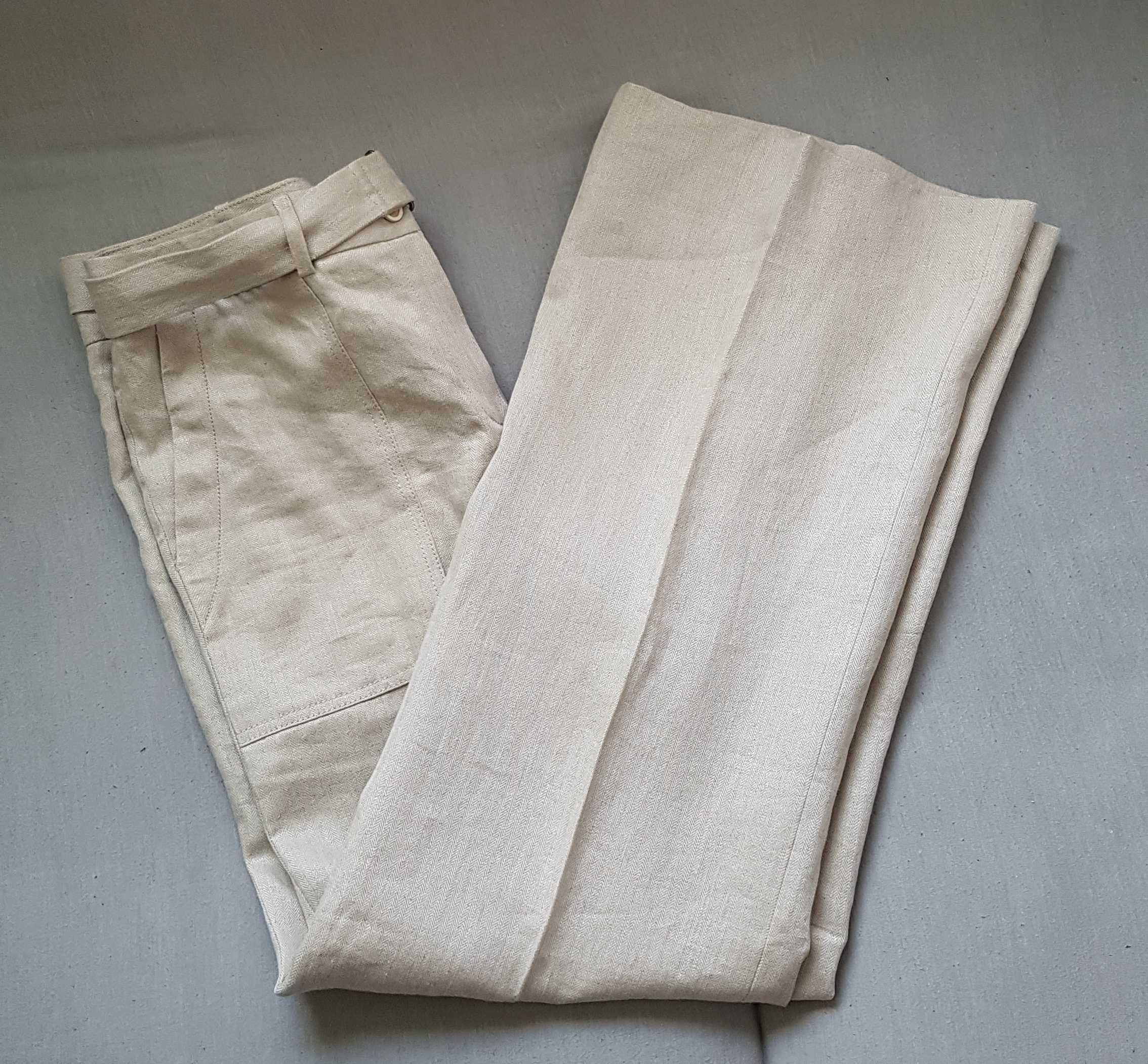 Massimo Dutti spodnie 100% Len rozmiar XL