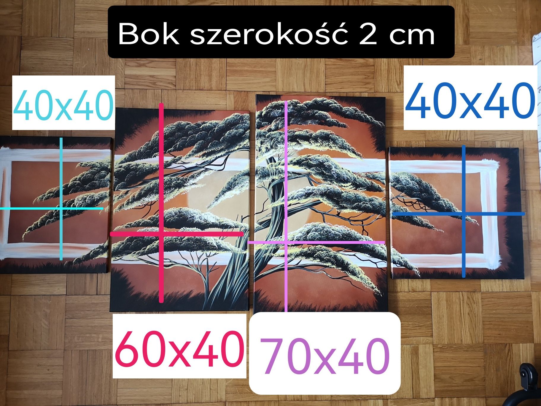 Obraz drzewo bonzai 4 częściowy