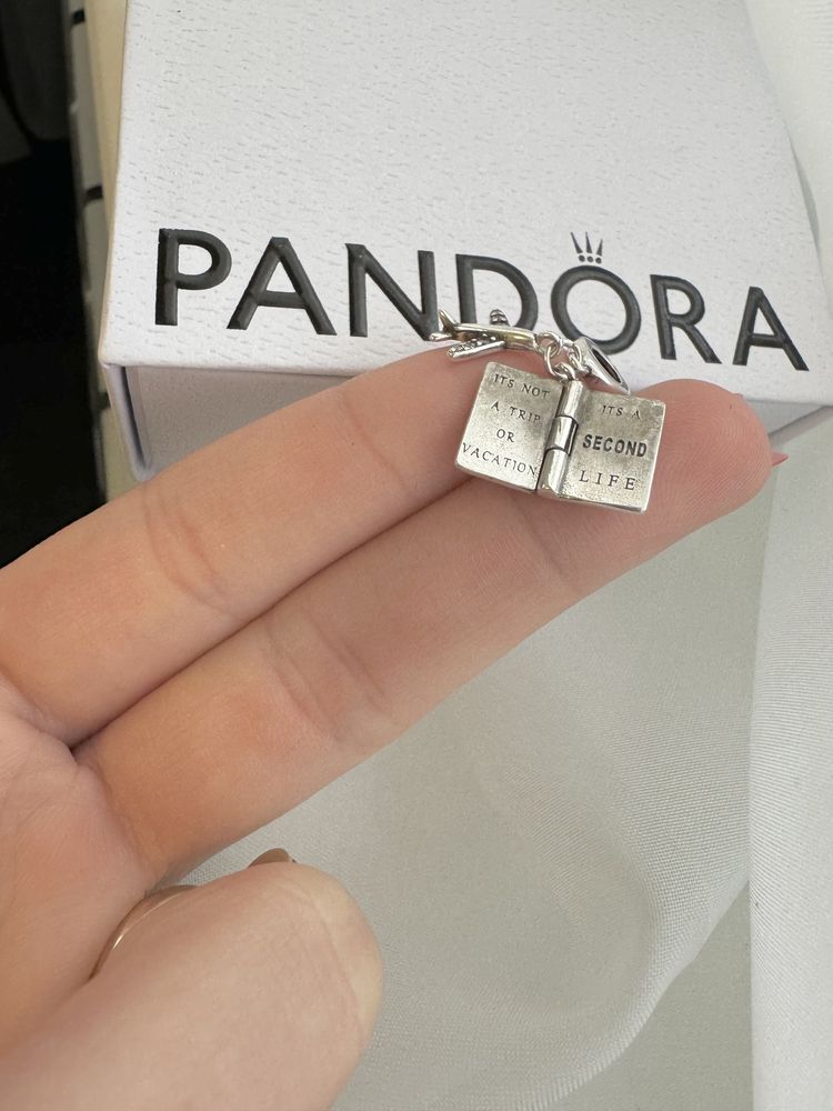 Серебряный шарм pandora s925 паспорт самолет