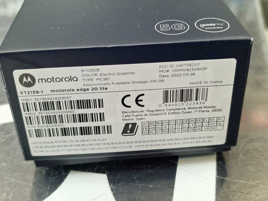 Motorola Edge 20 Lite Dual SIM/ 8GB/ 128GB/ Electric Graphite/ Grad A-