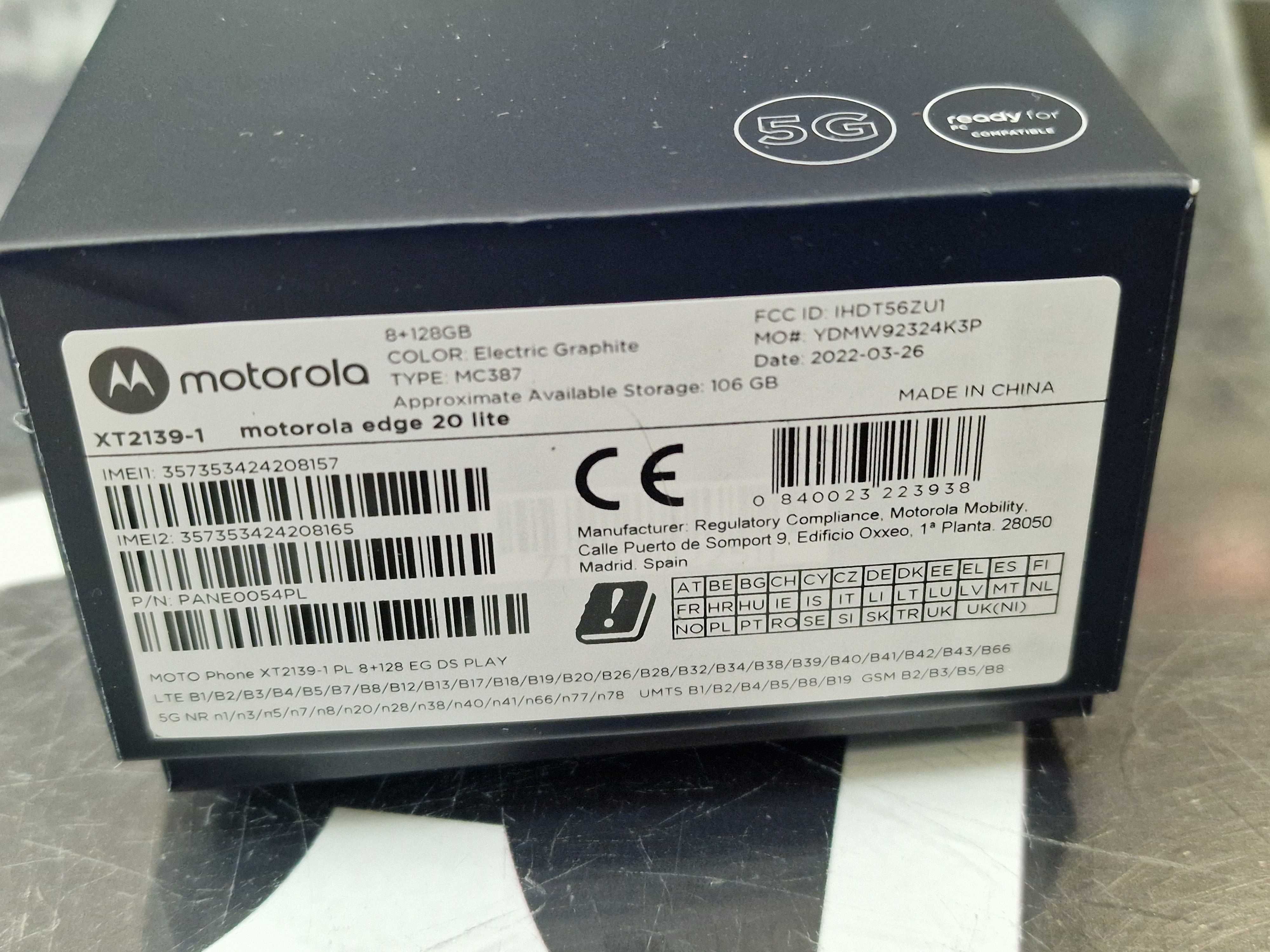 Motorola Edge 20 Lite Dual SIM/ 8GB/ 128GB/ Electric Graphite/ Grade B