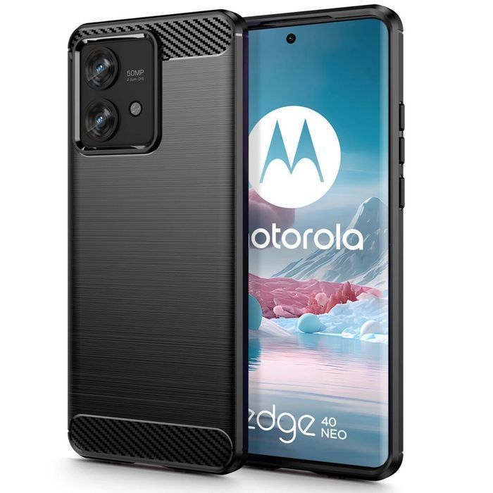Etui Tech-Protect Tpucarbon Na Motorola Edge 40 Neo - Czarne