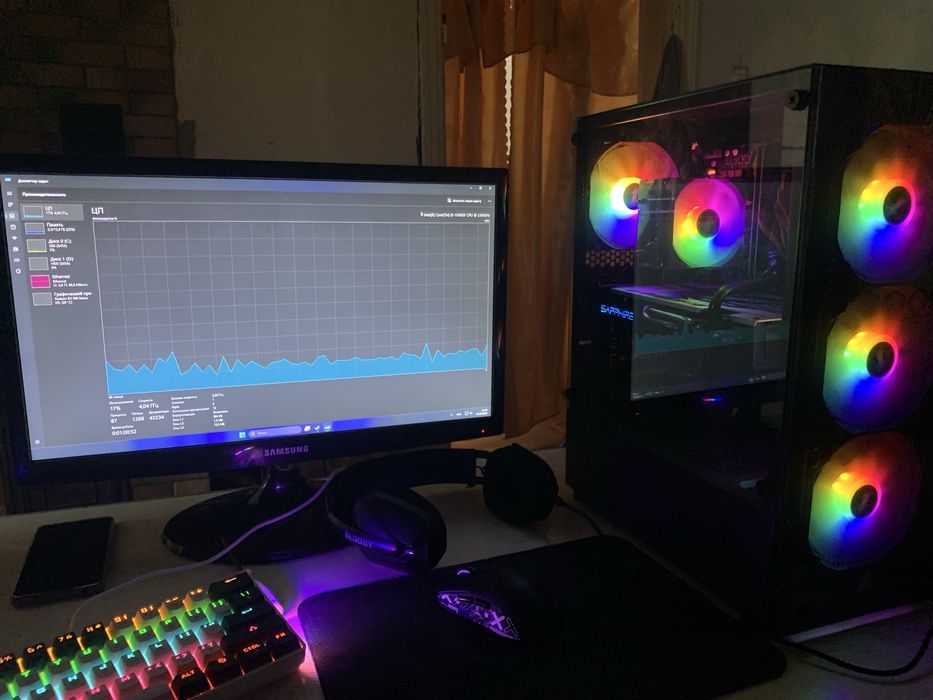 Игровой ПК i5-10400f rx580 8gb 16gb ddr4 240gb ssd 1tb hdd