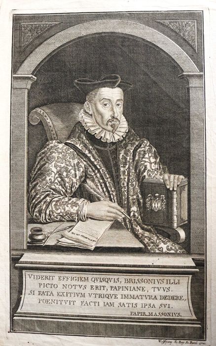 Barnabé Brisson advogado francês gravura em cobre 1730