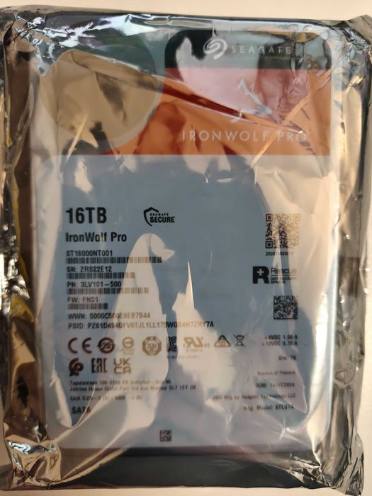 Dysk HDD 16TB Seagate IronWolf Pro [Nowy, Gwarancja 2030r]