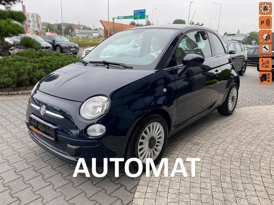 Fiat 500 klima, AUTOMAT, skóra, el. szyby + lusterka, multifunkcja, panorama