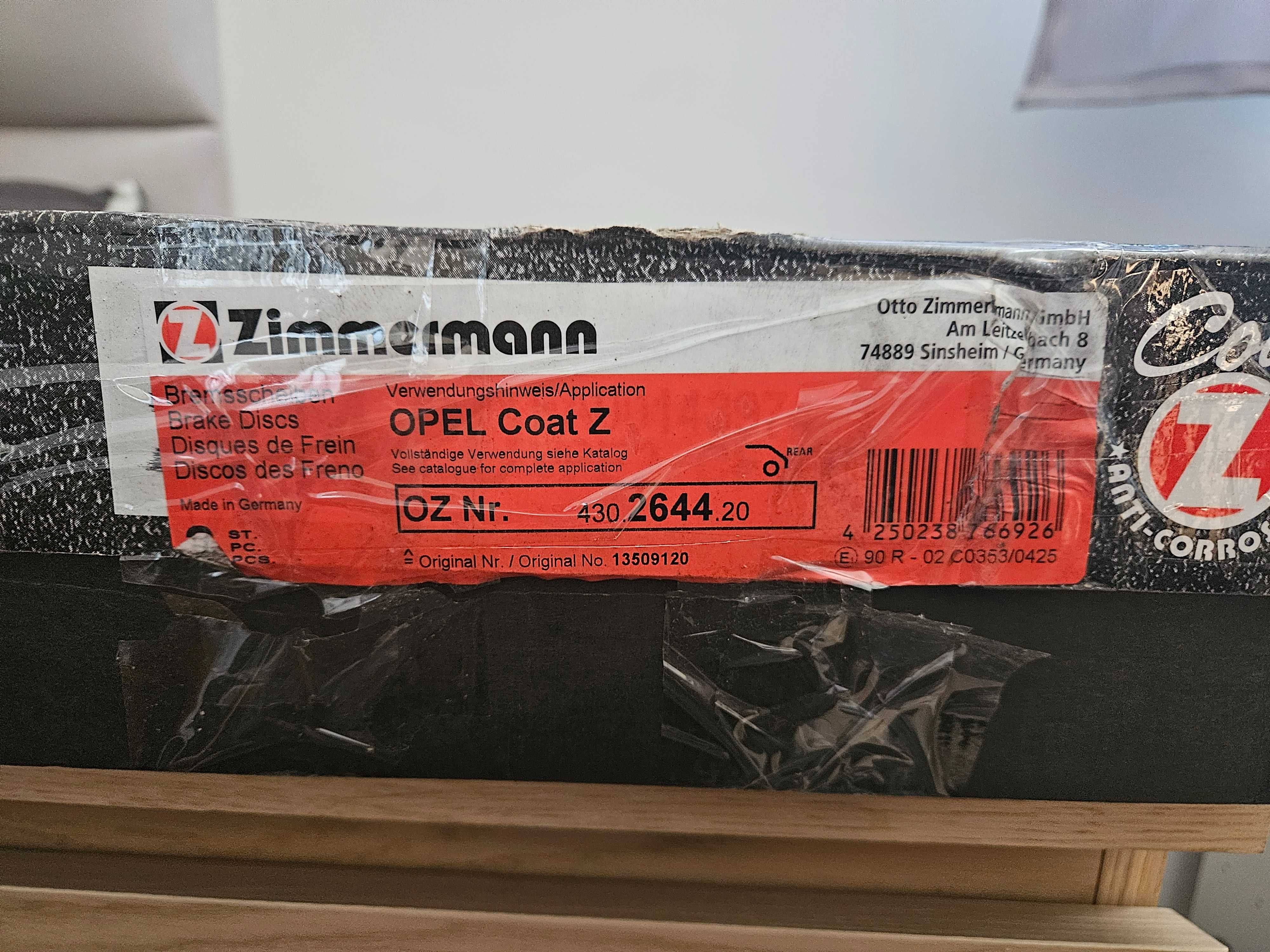 Nowe tarcze hamulcowe tył  ZIMMERMANN 430.2644.20  Opel Astra K 288 mm