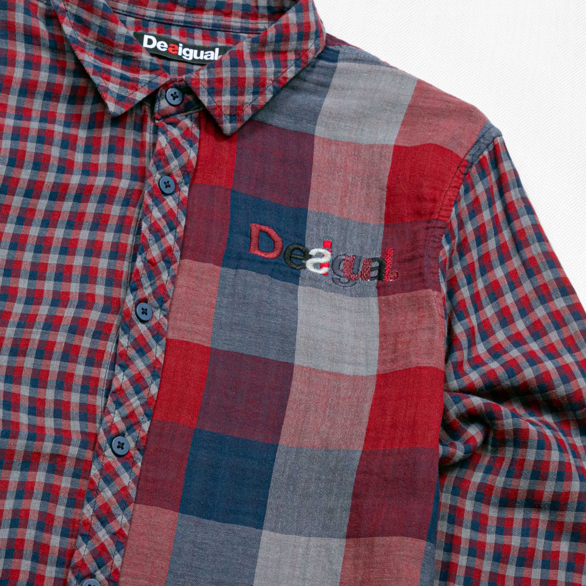 Desigual koszula w kratę M slim burgund