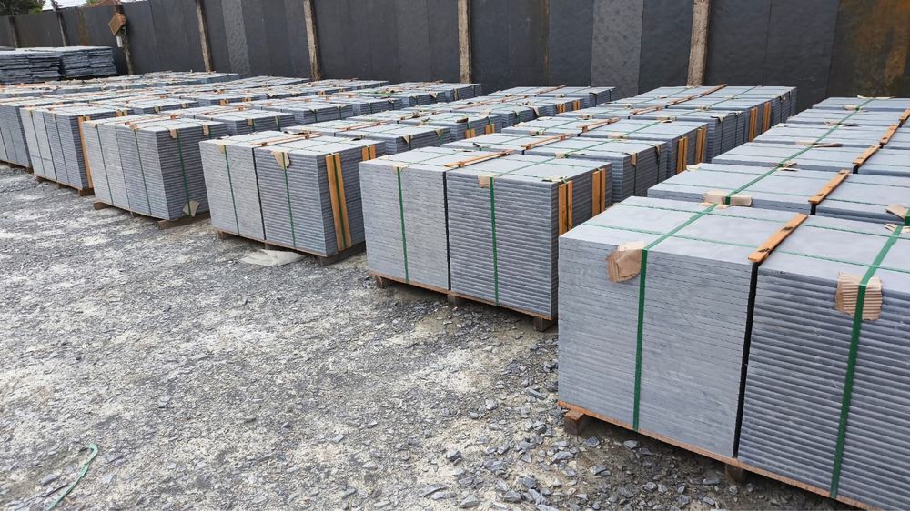 Ardosia “xisto” piso fachada telha verde-preta-cinza-grafiti-oxidado