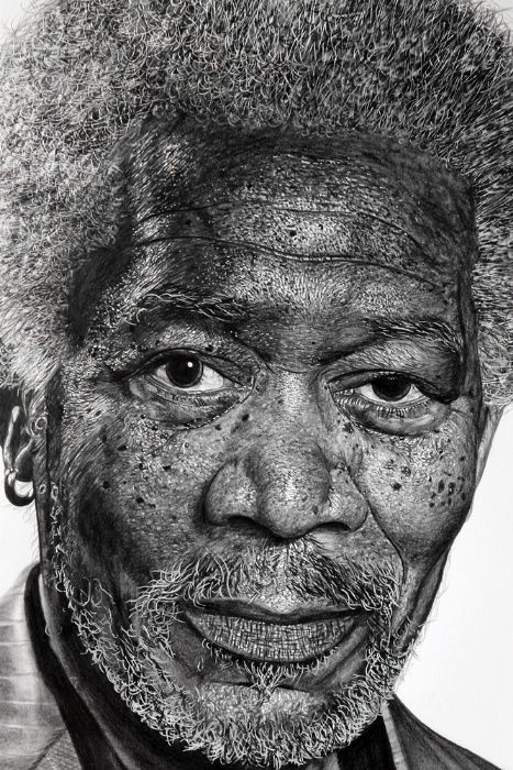 Desenho hiper realista - Morgan Freeman