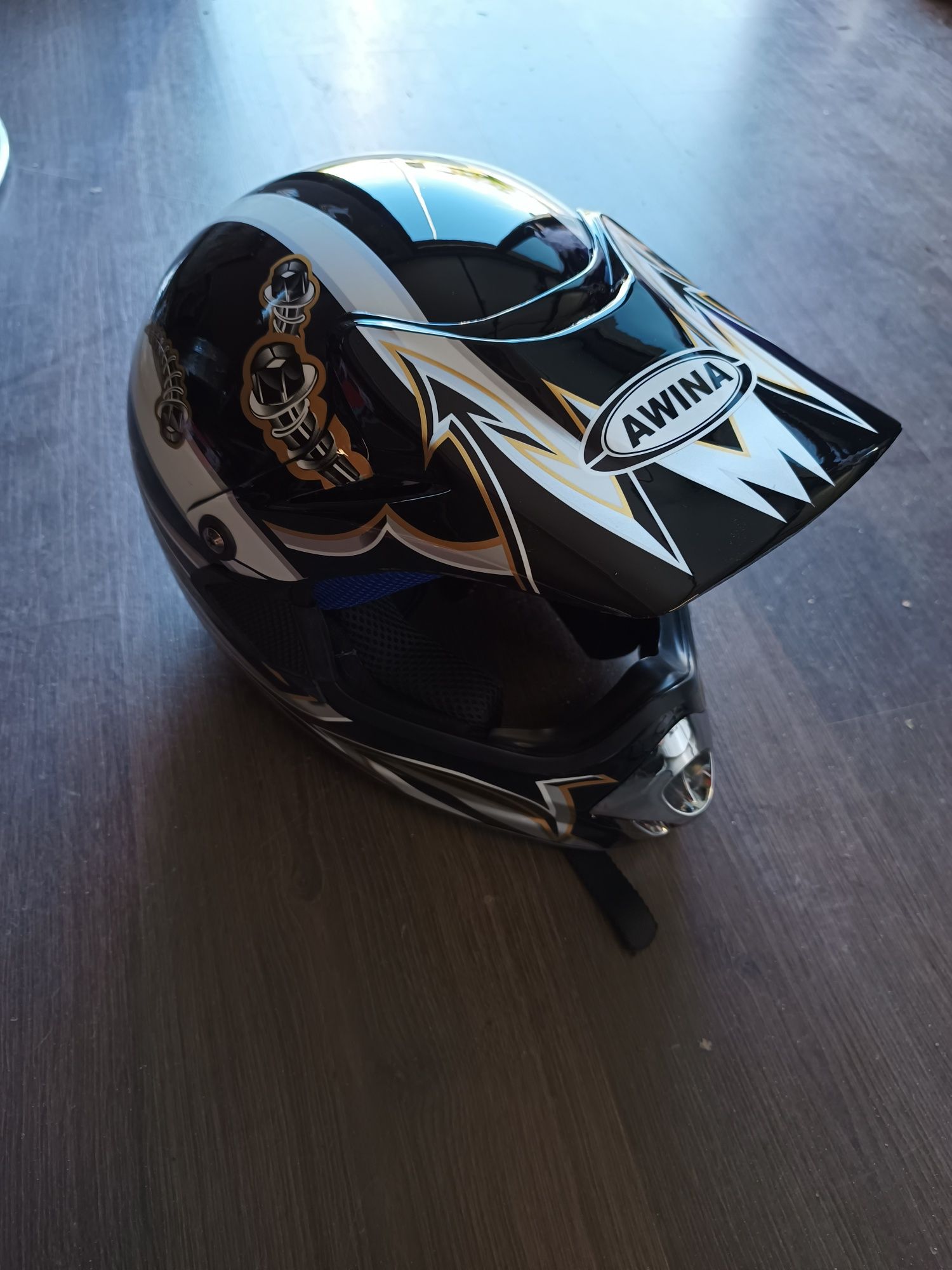 Nowy kask AWINA enduro czarny grafit