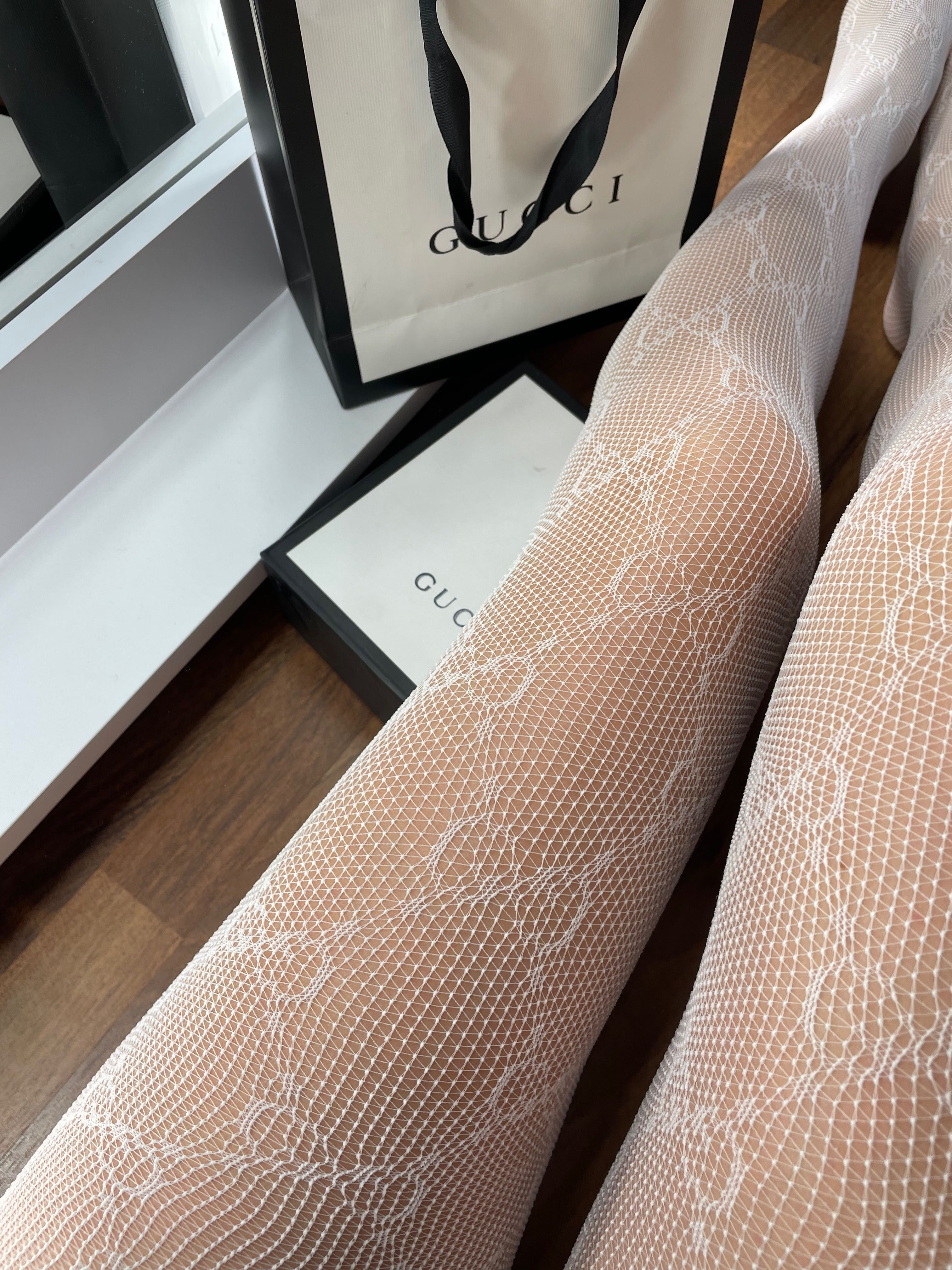 Колготки гучи белые гуччи Gucci брендовые с буквами