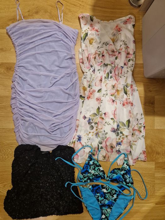 Mega paka ubrań damskich m bluzki sukienki sweter