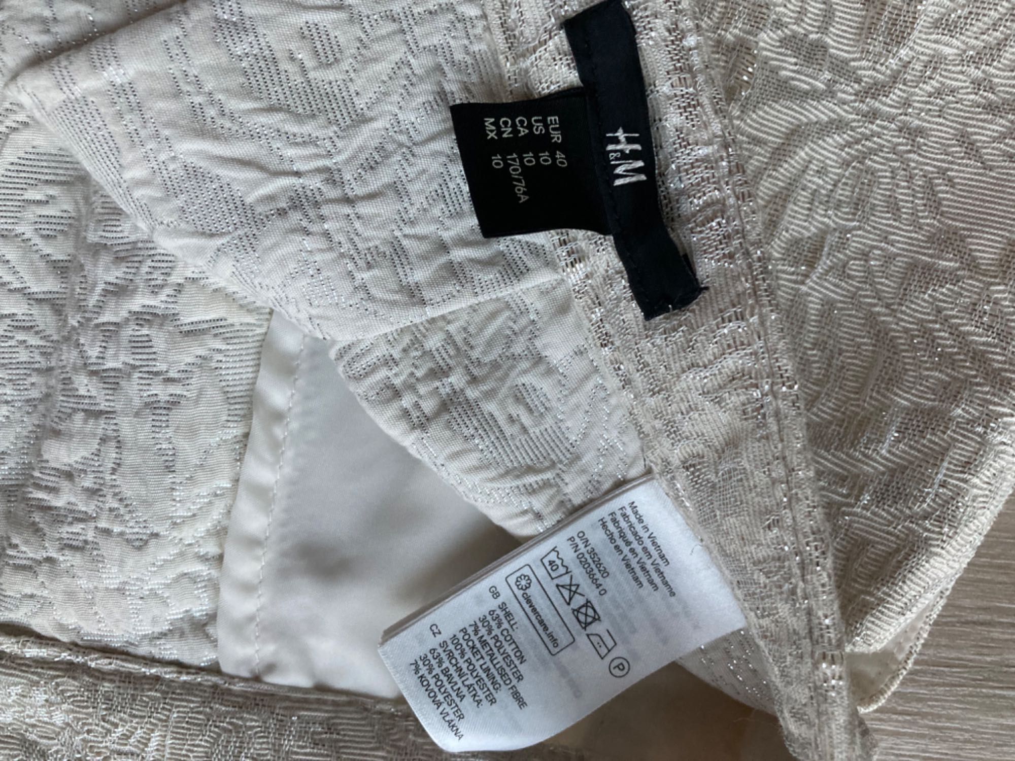 Spódnica h&m 40 żakardowa złota, impreza, wesele, komunia