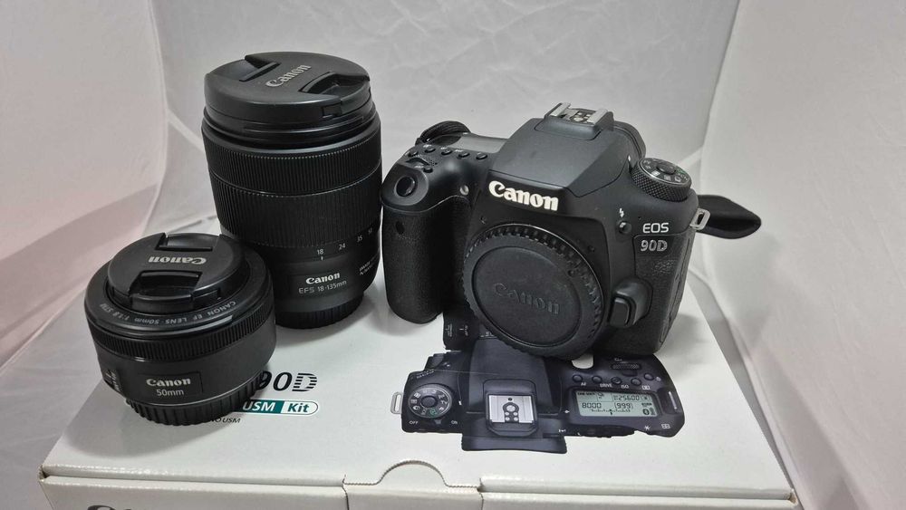 Canon EOS 90D + 18-135mm + 50mm + 3 baterias + extras (kit completo)