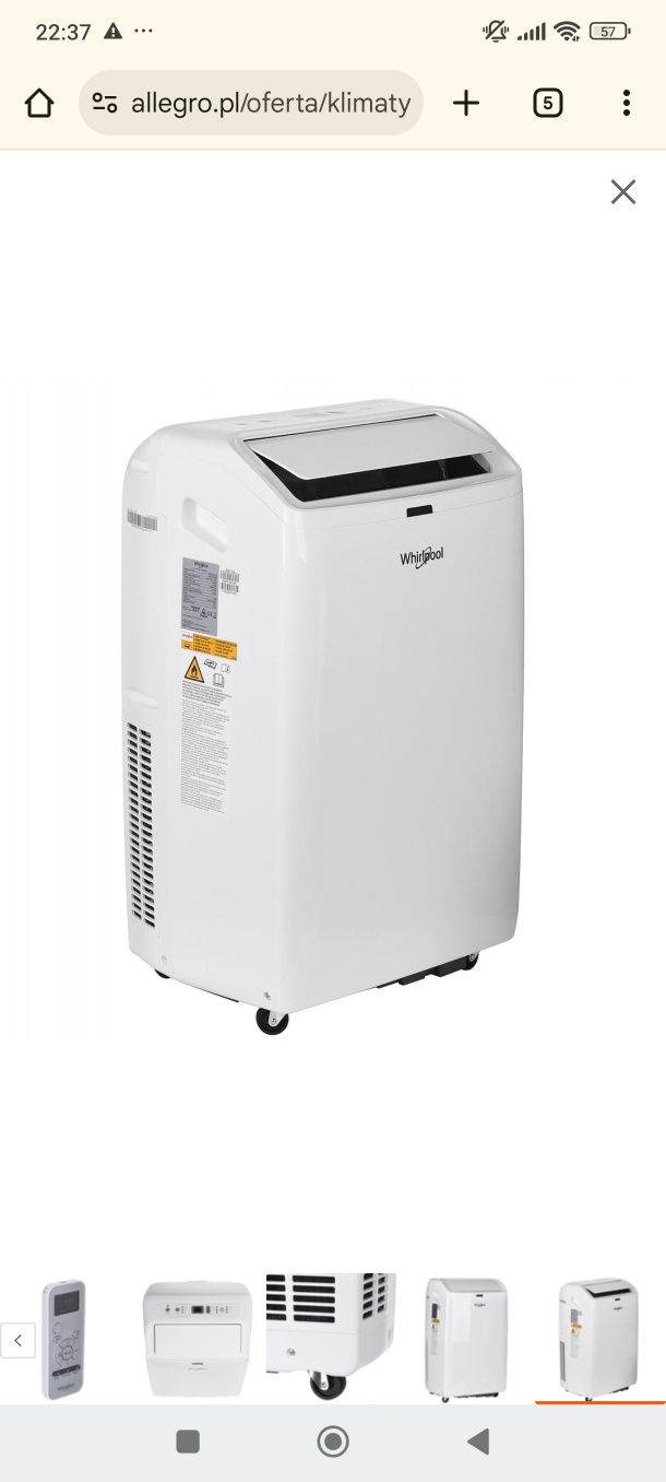 Klimatyzator przenośny WHIRLPOOL PACW29COL