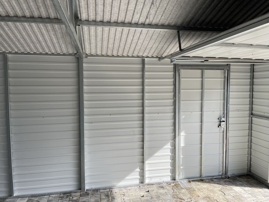 Producent. Garaż blaszany 5x5 grafit mat, antracyt. PROFIL ZAMKNIĘTY.