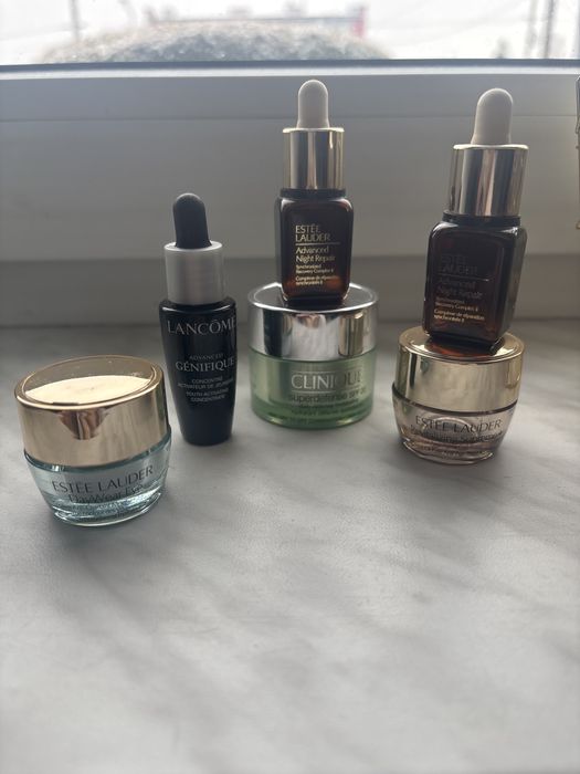 Puste opakowania po Estee Lauder, Lancome, Cinique