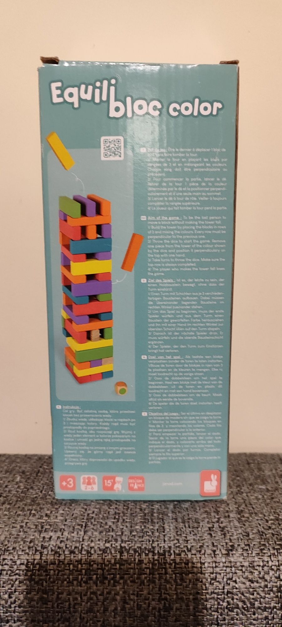 Nowa Gra wieża z klocków firmy Janod equilibloc color  klocki