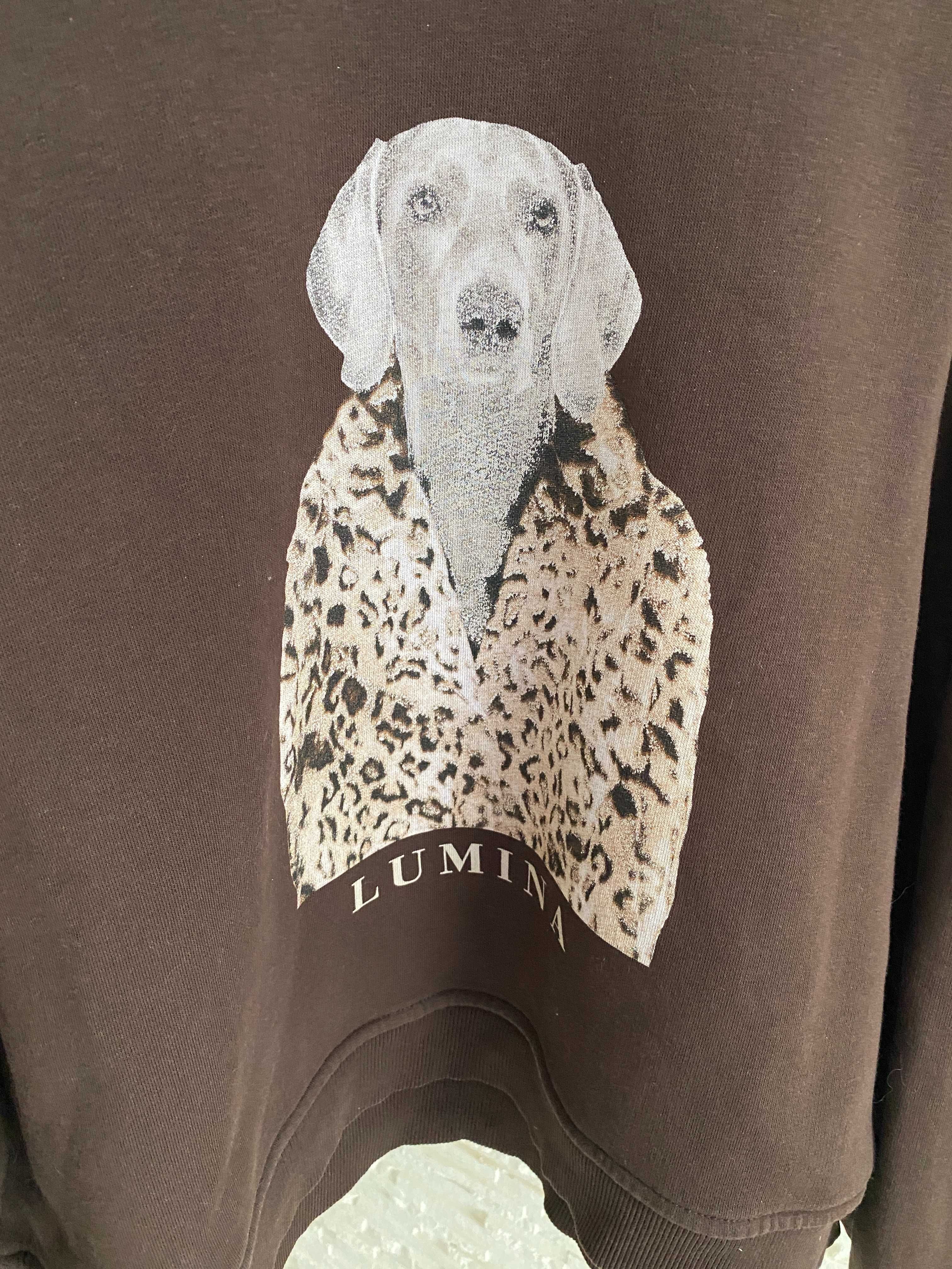 Lumina mięsista bluza czekoladowa  z psem dog Uni